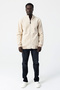 Men's Stand Collar Zippered Double Pocket Sweatshirt Beige - 25K 6083