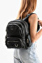 Mega Women's Faux Leather Black Multi-Compartment Waterproof Backpack - 2