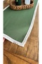 Lale Series Tassel Detailed Green Runner 40 X 130 cm Stain-Resistant Fabric - 2