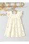 Girls Cream Cotton Embroidered Lace Trim Dress - 2