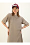 Brown Solid T-Shirt Maxi Dress - 3