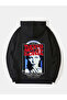 David Bowie Printed Cotton Long Sleeve Ribbed 3-Ply Hooded Rock Sweatshirt