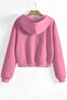 Ghassy Co. Women's Cotton Cropped Kangaroo Pocket Autumn and Spring Hooded Crop Sweatshirt - 2