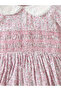 Girls Red Cotton Floral Peter Pan Collar Dress - 4