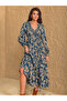 Floral Midi Dress with Long Sleeves