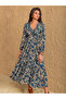 Floral Midi Dress with Long Sleeves - 4
