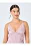 Pink Lace Trim Satin Slip Dress - 3