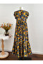 Women V Neck Floral Maxi Dress - 2