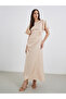 Satin Gathered Detail A-Line Maxi Dress - 2