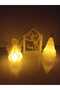 Christmas Ornament Led Pine Tree House and Angel Decoration Set 10-12-14 cm 2 Pcs Led Is Included - 3