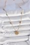 Steel Clover Figure Zircon Stone Detailed Necklace