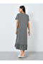 Kindness Slogan Ruffle Hem Sleep T-Shirt Dress - 4