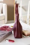 Burgundy Faux Leather Zippered Handbag - 3