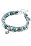 Adjustable Silver Beaded and Pearl Anklet Set
