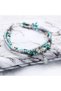Adjustable Silver Beaded and Pearl Anklet Set - 3