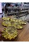 Metal Coaster,Tea Set with Glass Drinkers,12-Piece Tea Set for 6 People,Luxury,Metal Tea Plate - 7