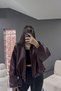 Luvren Trend Oversized Bomber Belted Leather Jacket - 3