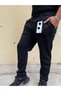 Men's Black Pique Jogger Anti-Pilling Pants Elastic Waist Old School Style - 3