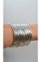 Silver Thick Adjustable Design Clamp Bracelet - 2