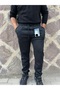 Men's Black Pique Jogger Anti-Pilling Pants Elastic Waist Old School Style - 9