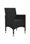 3 Piece Bistro Set Poly Rattan and Tempered Glass Black - 5