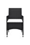 3 Piece Bistro Set Poly Rattan and Tempered Glass Black - 4