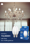 لمبة شمعة LED C37 E14 5 واط - عبوة من 6 قطع، ضوء نهاري 6500 كلفن، موفرة للطاقة، غير قابلة للتعتيم، 400 لومن - 4