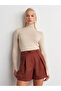 1268 Turtleneck Sweater with Drop Sleeves-Stone