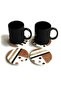 Marble Coasters Set of 4 – Round Stone Coaster with Brass Gold & Black Inlay | Art Deco Geometric Coasters for Coffee Table | Drinks Cup Coaster | Heat Resistant Non-Slip Home Decor Gift - 2