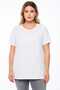 Women's Plus Size White, Crew Neck, Short Sleeve Blouse with Suzene Embroidery 65N39143 - 4