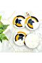 Marble Coasters Set of 4 – Geometric Round Stone Coaster | Amber Black Blue White Marble Inlay | Coasters for Coffee Table Drinks Cup | Heat Resistant Non-Slip Decor Gift 10cms - 5