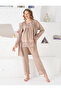 Maternity Long-Sleeve Robe Lace-Detail 3-Piece Pajama Set - 2