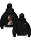 Black Unisex Snow Masked Kings Printed Oversize Cardigan