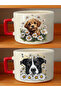 Cute Dog and Daisy Printed Coffee Cup - Birthday Gift for Mom, Birthday Gift for Grandma