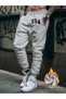 Men's American Trend Usa Printed Red Gray Black Sweatpants Jogger
