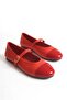 Belle Red Genuine Leather Women's Ballerinas - 3