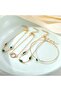 Set of 4 Green Stone Women's Bracelets 0318 - 3