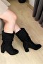 Women's Azra Black Suede Bellows Boots - 4