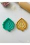 Autumn Leaves Cookie Mold Set, 5 Pieces, Green, Nature Dough Shaper, Special Design - 3