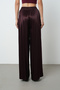 Women's Burgundy Color Plain 100% Viscose Wide Leg Elastic Waist Trousers - 5