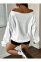 Women's Rico Printed One Shoulder Boat Neck New Season Oversize Sweatshirt - 3