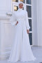 Spring Hijab Large Evening Dress with Shoulder Detail