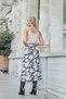Women's Lycra-Free Satin Fabric High Waist Below Knee Length Long Bell Skirt-Black Pattern - 4