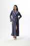 Women's Blue Velvet Shawl Collar Lace Winter Special Design Full Length Dressing Gown - 2