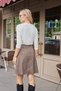 Women's Quality Modal Stretchy Fabric V-Neck Off-Shoulder Capri Three-Quarter Sleeve Lightweight Loose Blouse-Cream - 5