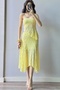 Women's Yellow Lace Crop Skirt Set 1026-221725
