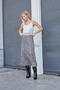 Women's Lycra-Free Satin Fabric High Waist Below Knee Length Long Bell Skirt-Black Leopard - 3