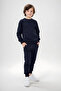 Round Neck Unprinted Solid Basic Boys Tracksuit Set