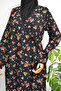 Floral Patterned Double Breasted Prayer Dress – 100% Viscose, Side Tie-Up Size 36-46 - 3
