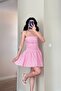 Women's Pink Polka Dot Strapless Dress 1041-6425 - 4
